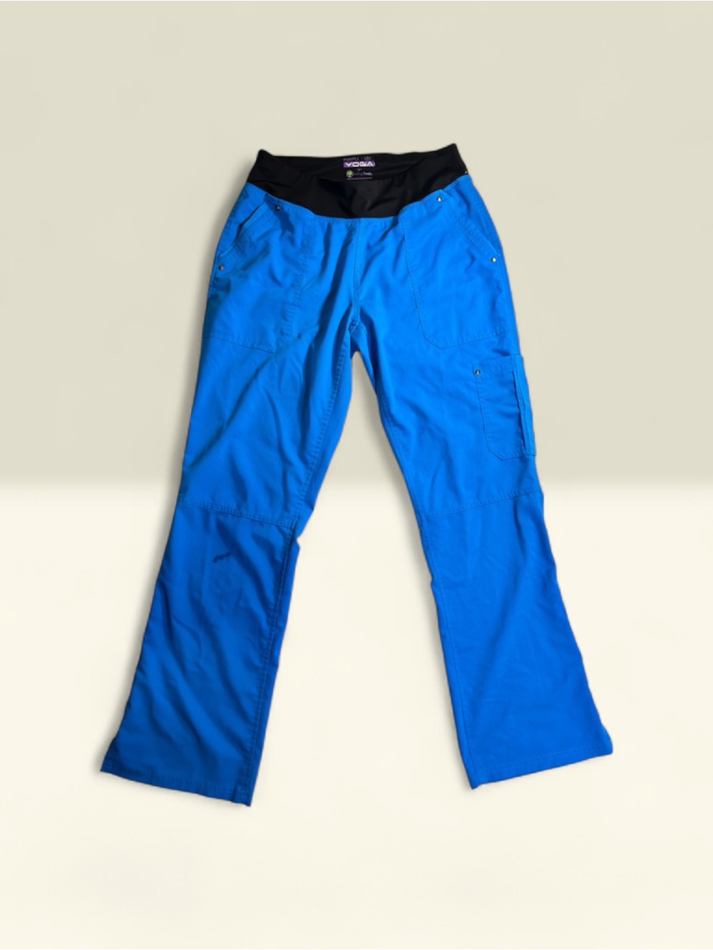 Healing Hands Purple Label Yoga Scrub Pants Women S Blue Black Waist Cargo 9133